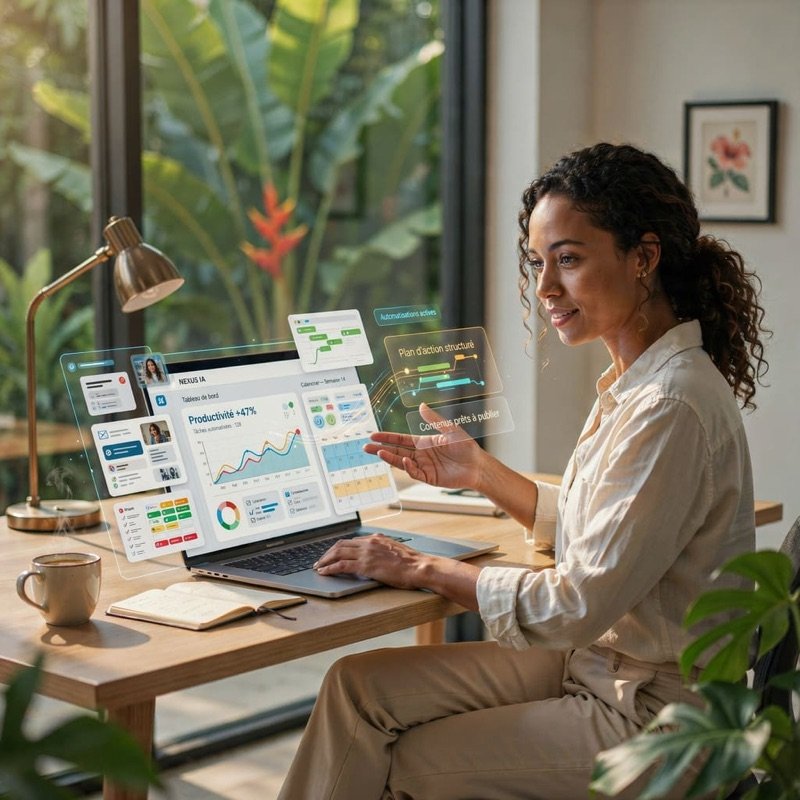 Professionnelle utilisant l'IA pour gagner en productivité — formation Goformia